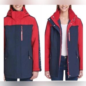 Tommy Hilfiger 1140505 Women's 3 In 1 System Jacket Large Size - Navy Large
